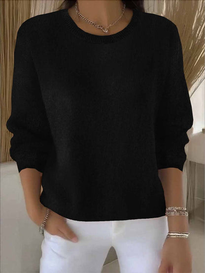 Women's Drop Shoulder Crew Neck Knitted Jumper view 7