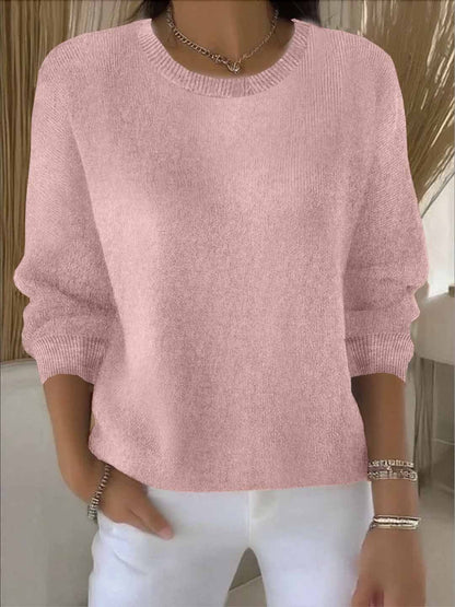 Women's Drop Shoulder Crew Neck Knitted Jumper view 2