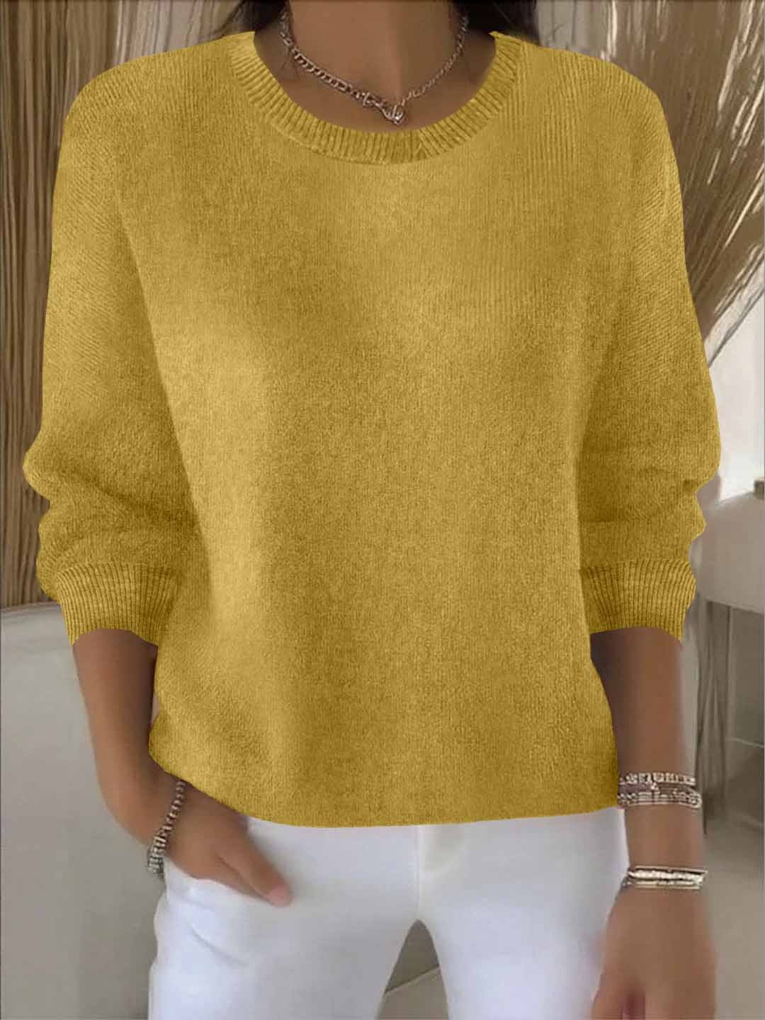 Women's Drop Shoulder Crew Neck Knitted Jumper view 8