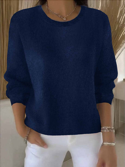 Women's Drop Shoulder Crew Neck Knitted Jumper view 9