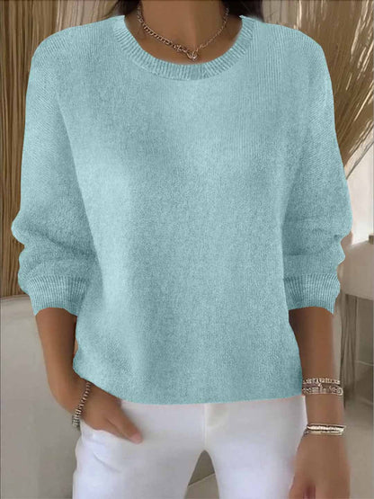 Women's Drop Shoulder Crew Neck Knitted Jumper view 10