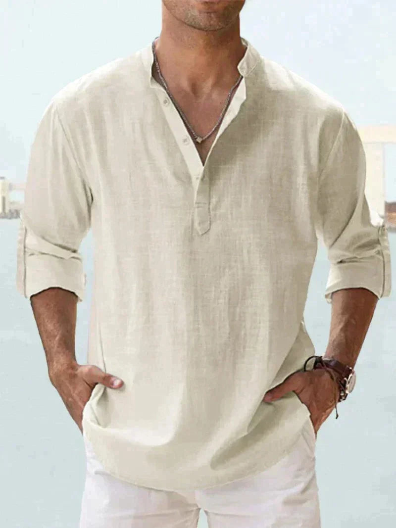 Men's Relaxed Fit Casual Shirt in Apricot