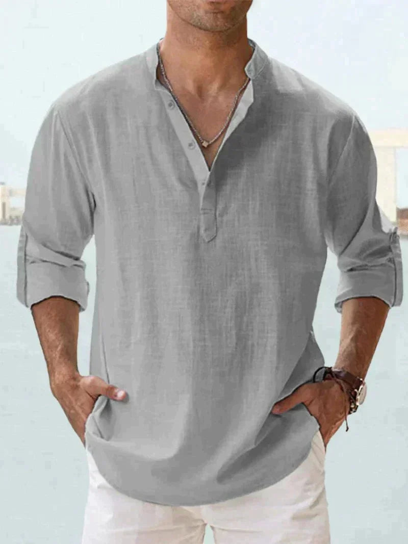 Men's Relaxed Fit Casual Shirt in Grey