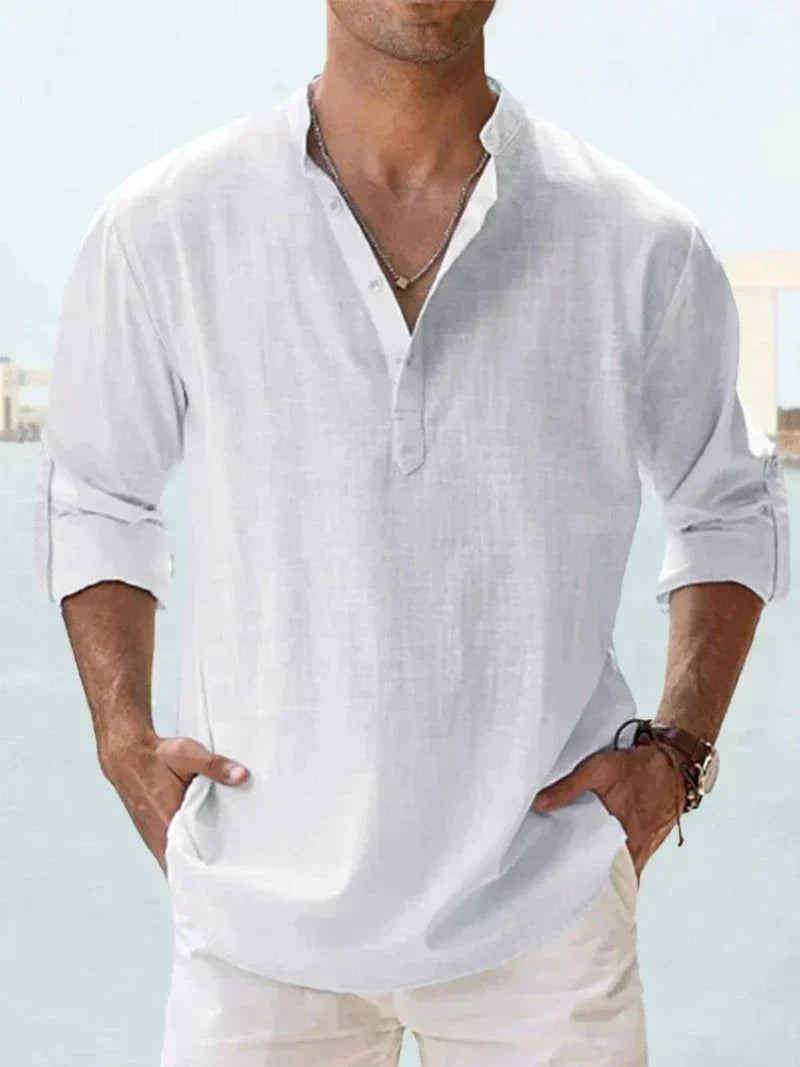 Men's Relaxed Fit Casual Shirt in White