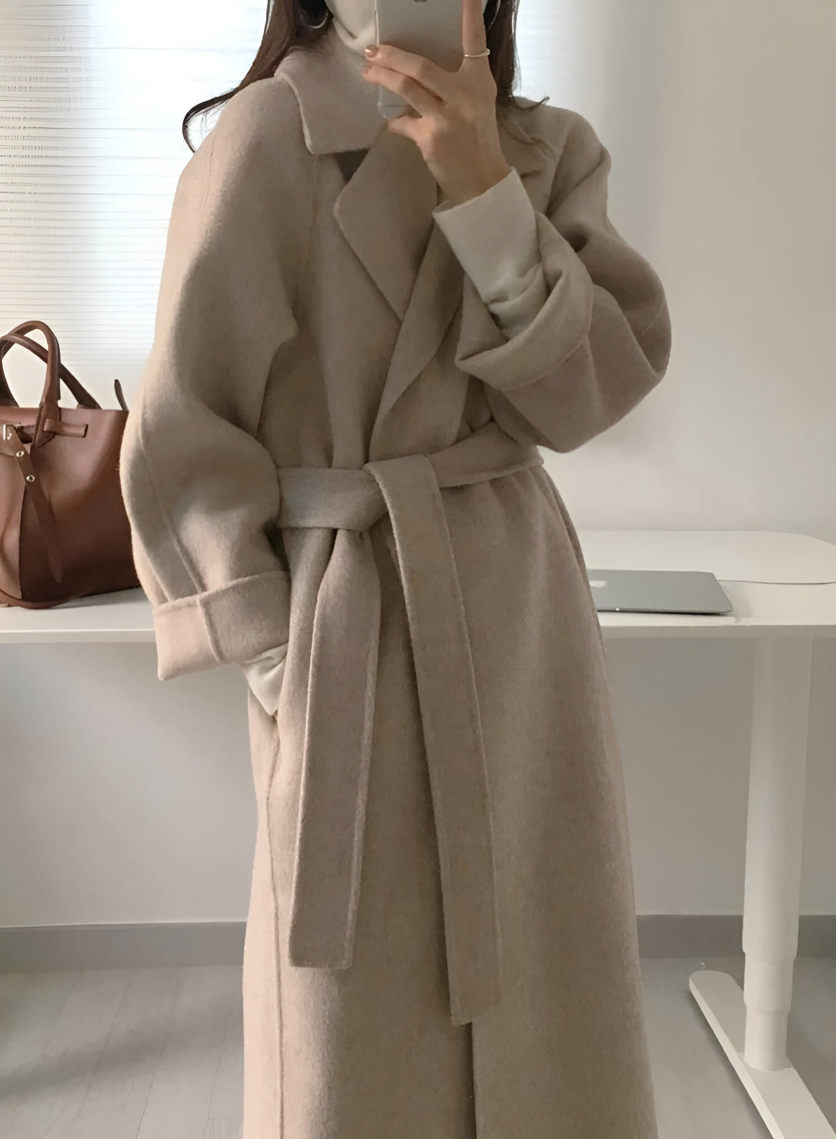 Women's Tie Waist Belted Overcoat view 2