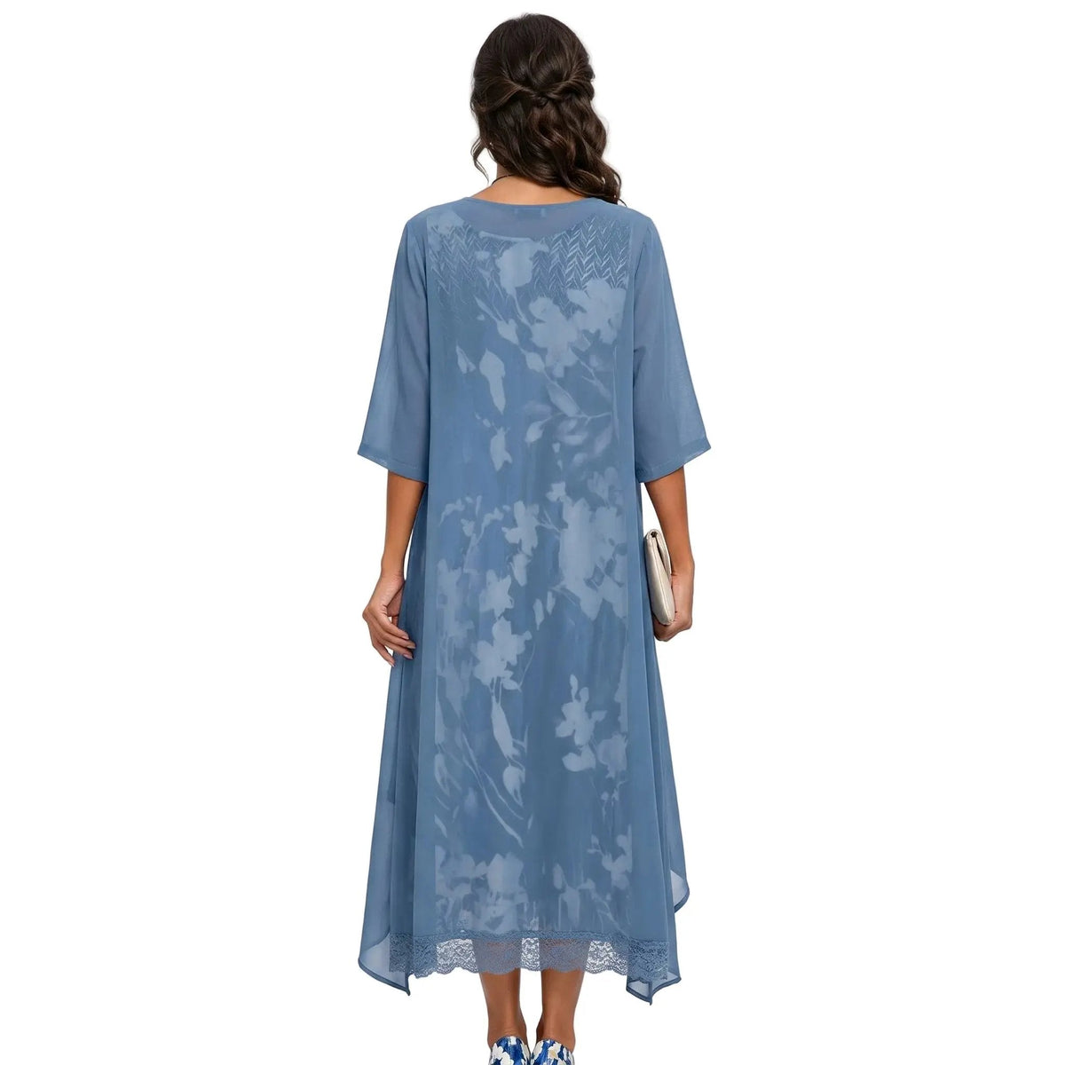 Women's Floral Draped Midi Dress view 2