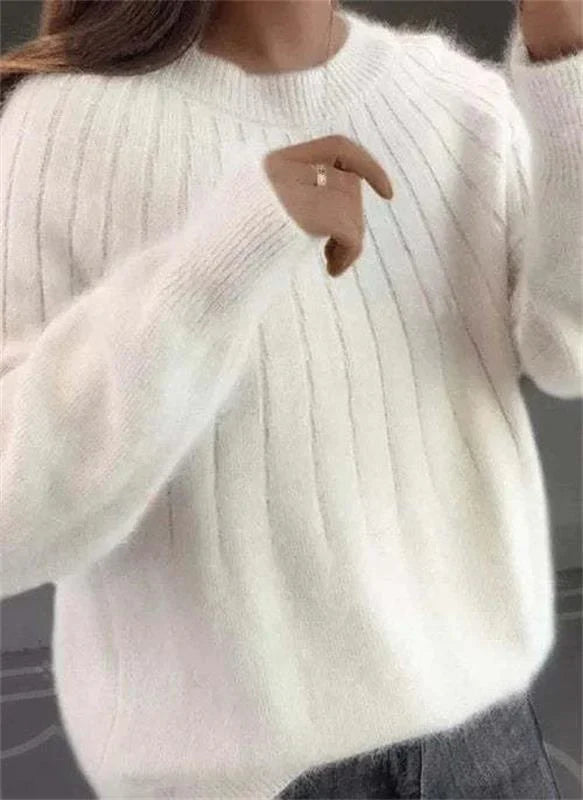 Women's Oversized Brushed Knit Crew Neck Jumper view 5