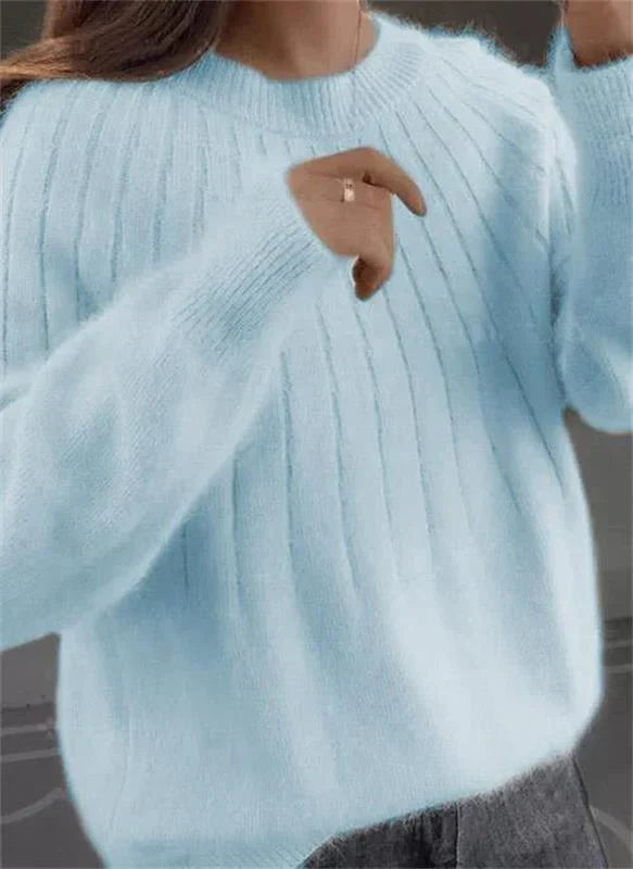 Women's Oversized Brushed Knit Crew Neck Jumper view 6
