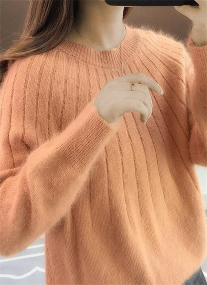 Women's Oversized Brushed Knit Crew Neck Jumper view 7