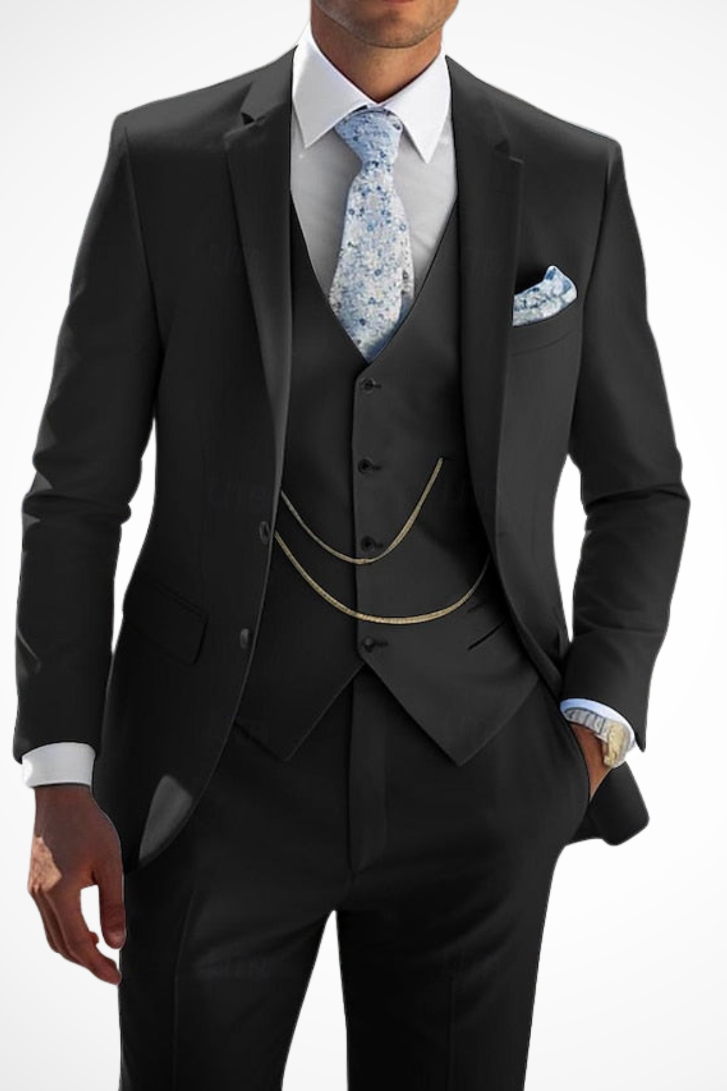Men's Single Breasted Tailored Three Piece Suit