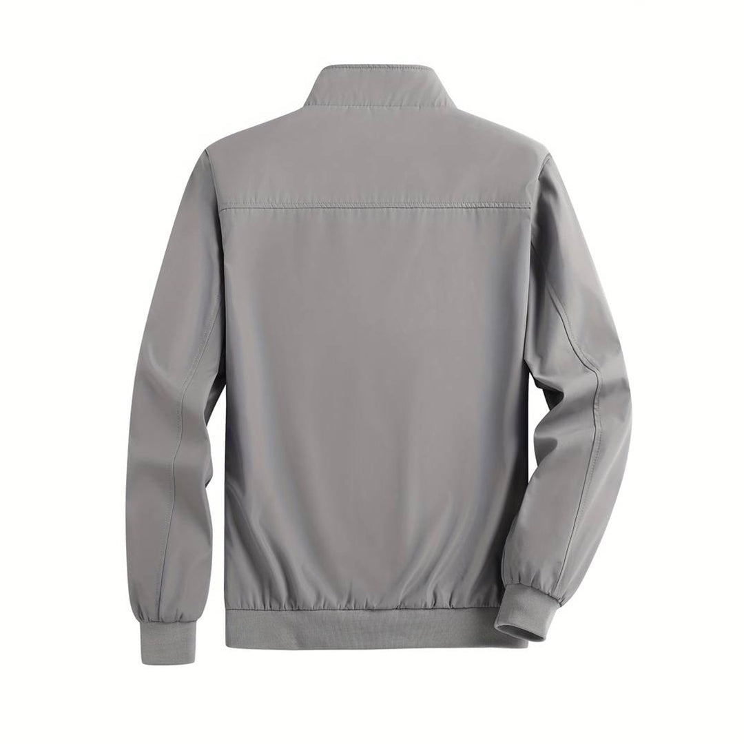 Men's Contrast Sleeve Ribbed Trim Bomber Jacket