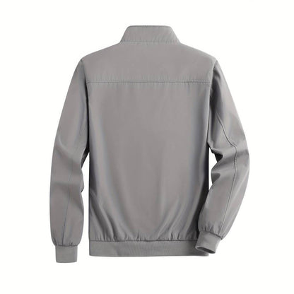 Men's Contrast Sleeve Ribbed Trim Bomber Jacket