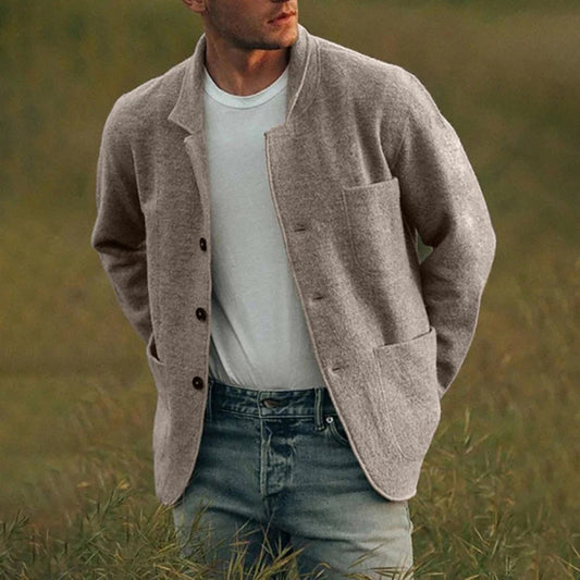 Men's Multi Pocket Cardigan in Gray