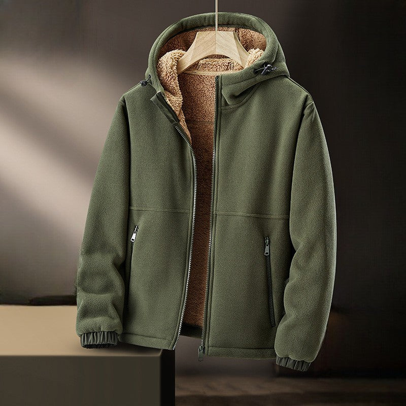 Men's Blue Winter Coat in Green