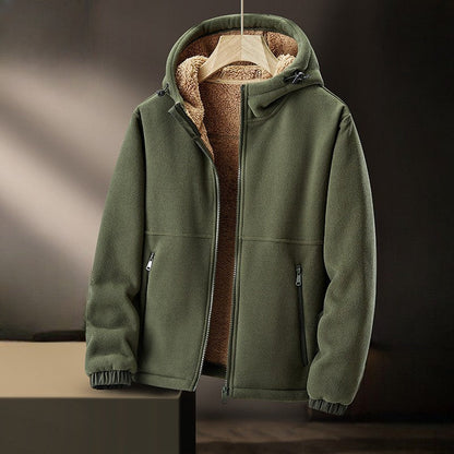 Men's Blue Winter Coat in Green