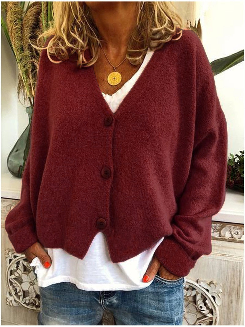 Women's Cardigan in Maroon