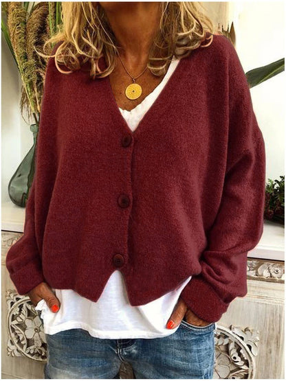 Women's Cardigan in Maroon