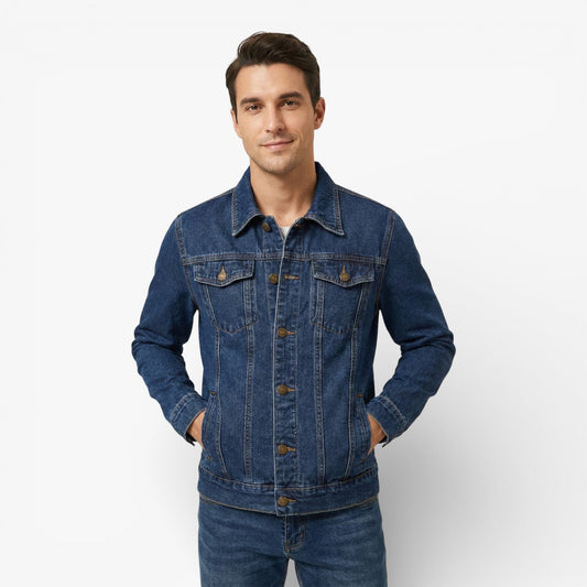 Men's Blue Vintage Denim Jacket in Blue