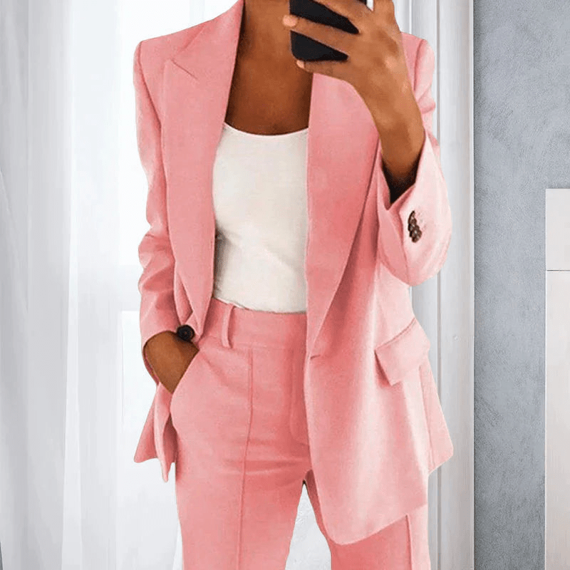 Women's Oversized Blazer and Wide Leg Trouser Set view 4