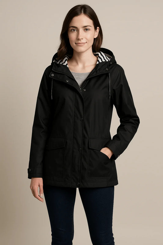 Women's Mid Length Winter Coat in Black