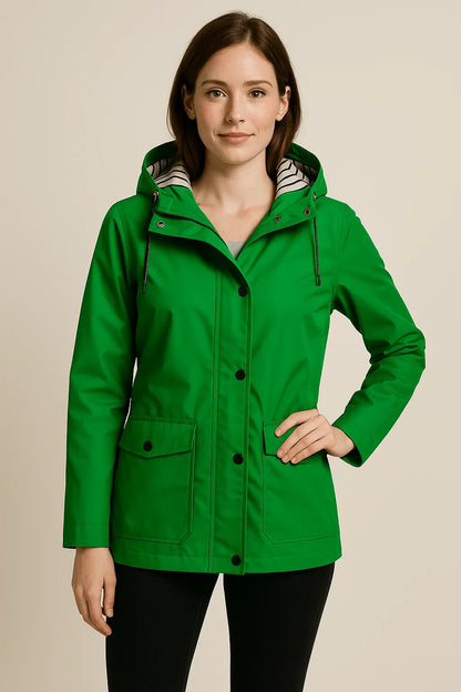 Women's Mid Length Winter Coat in Green
