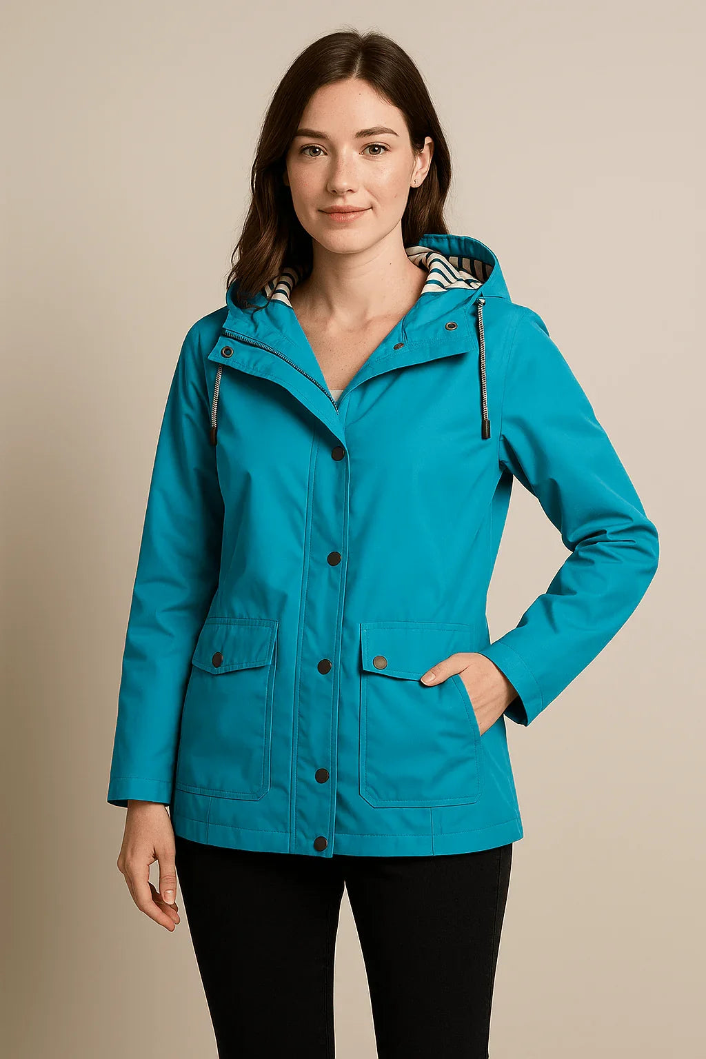Women's Mid Length Winter Coat in Light Blue