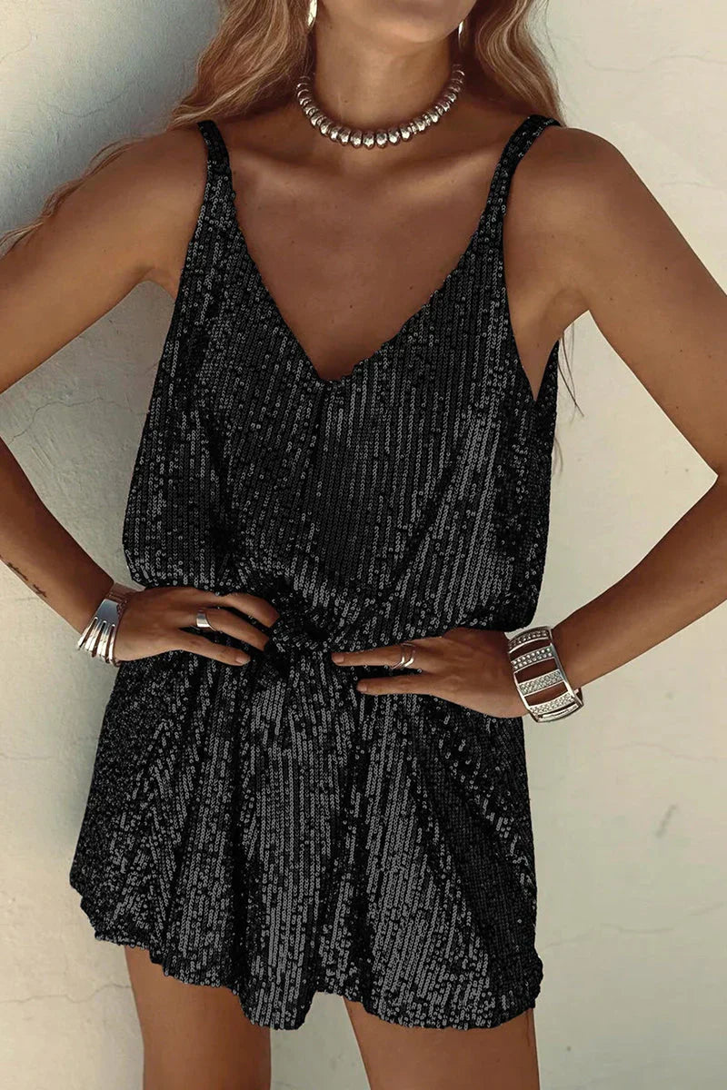 Women's Sleeveless Sequin Mini Dress