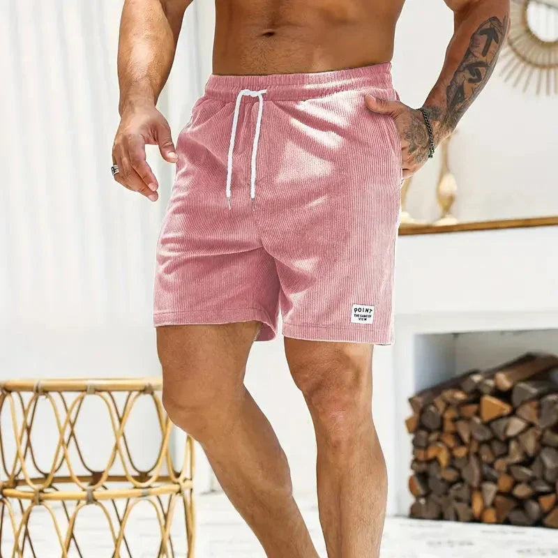 Men's Relaxed Fit Drawstring Textured Adjustable Shorts