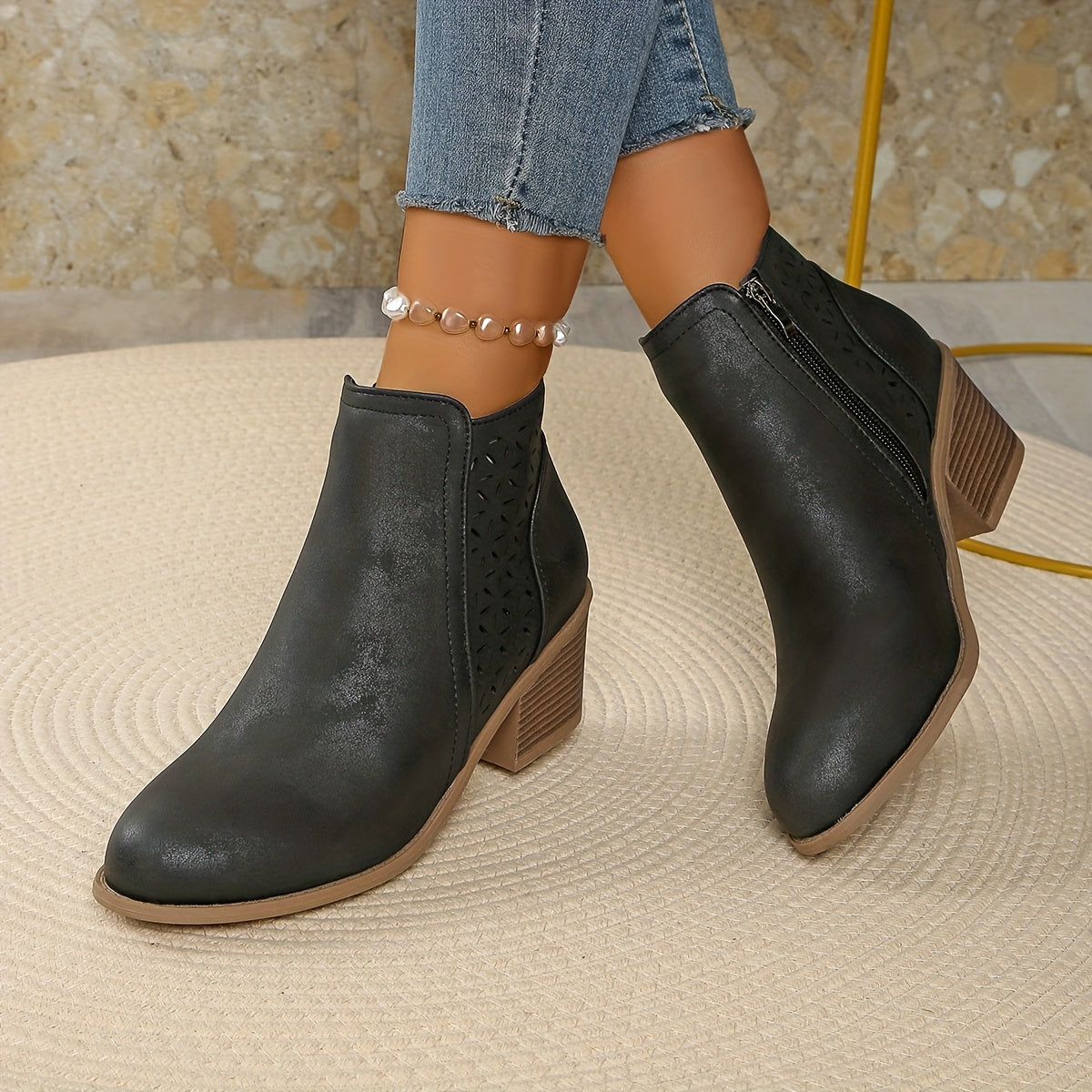 Women's Zip Up Ankle Boots view 6