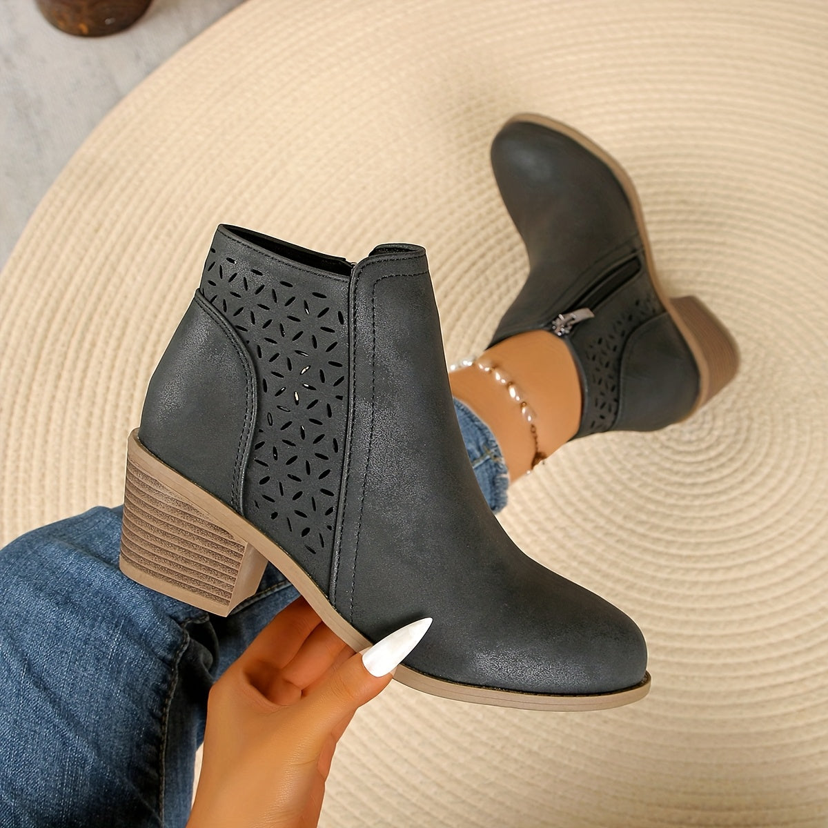 Women's Zip Up Ankle Boots view 7