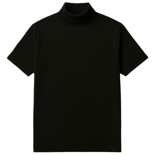 Men's Roll Neck Short Sleeve T Shirt