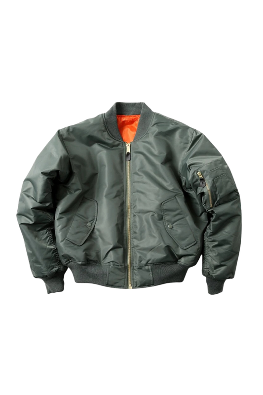 Men's Army Green Waterproof Vintage Bomber Jacket in Army Green