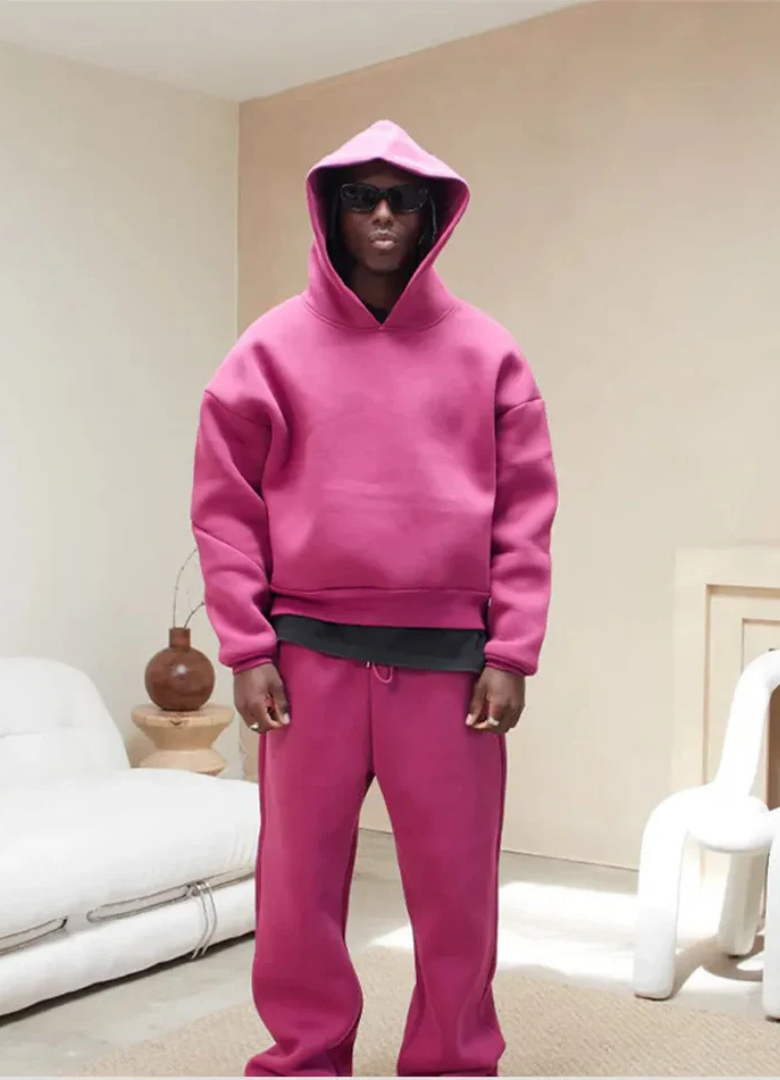 Men's Casual Comfort Hoodie in Pink