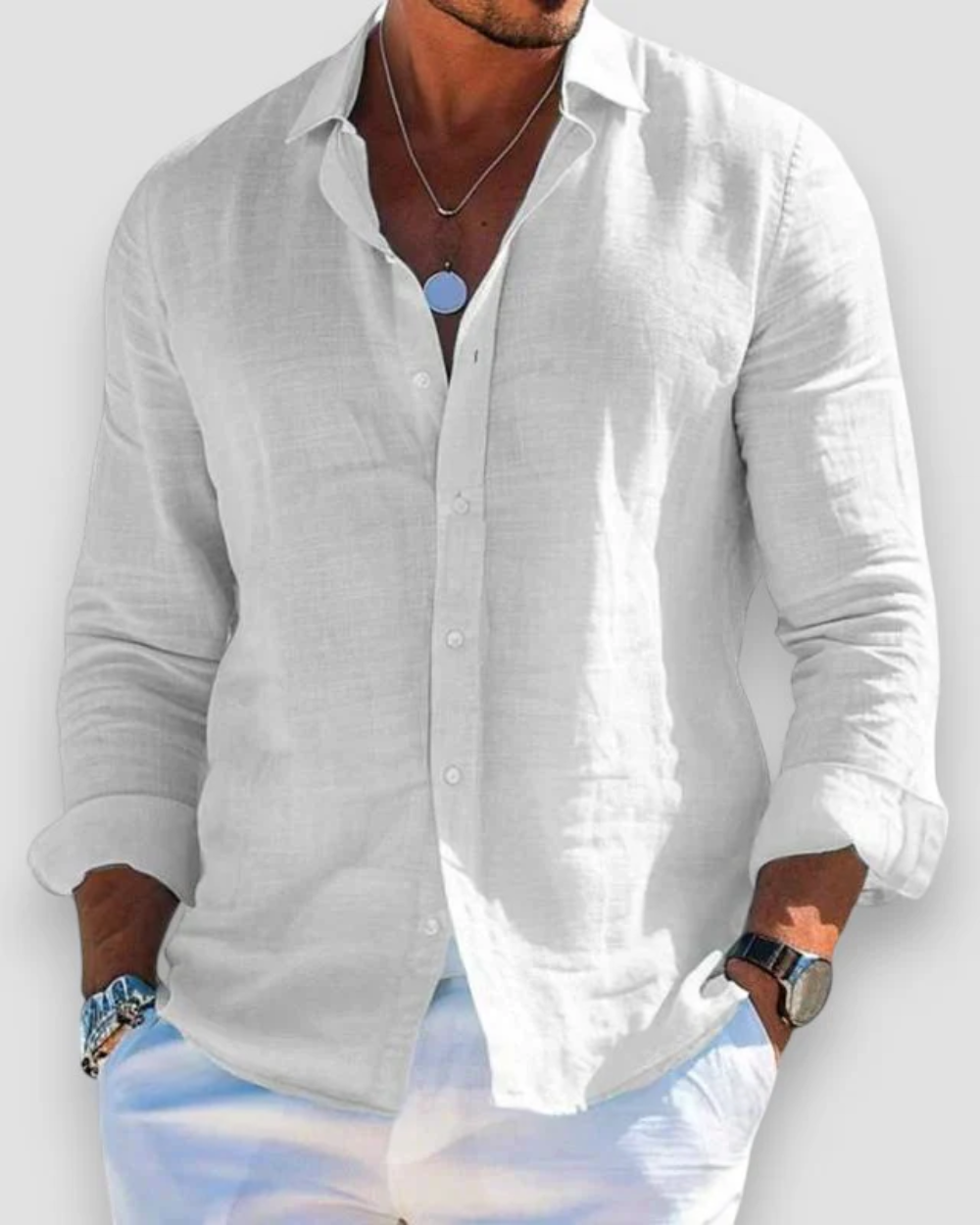 Men's Casual Shirt in White