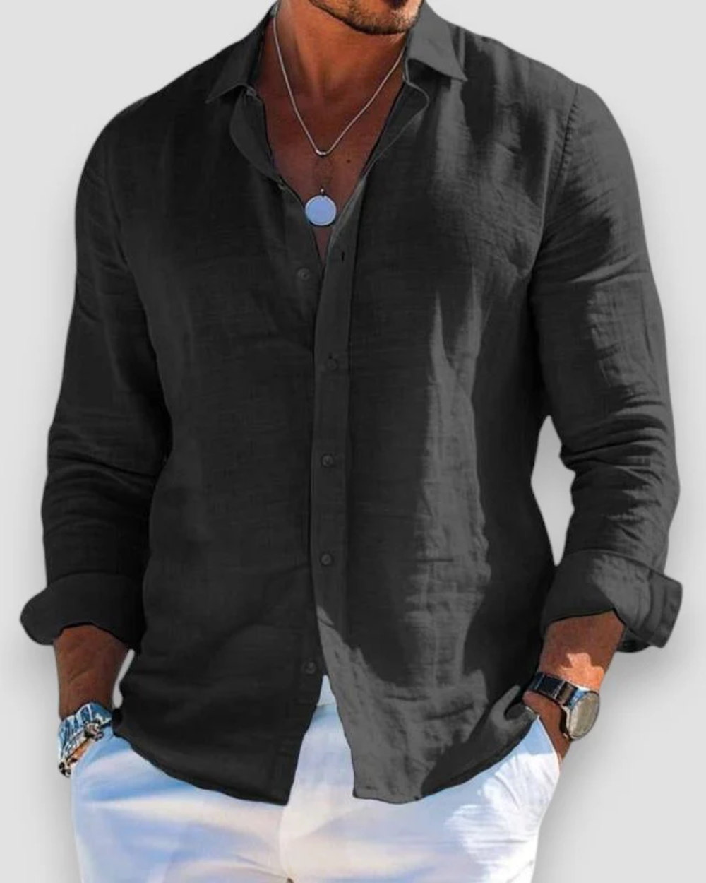 Men's Casual Shirt in Black