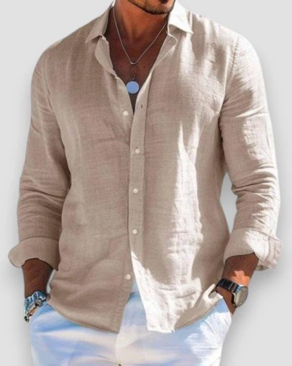 Men's Casual Shirt in Beige