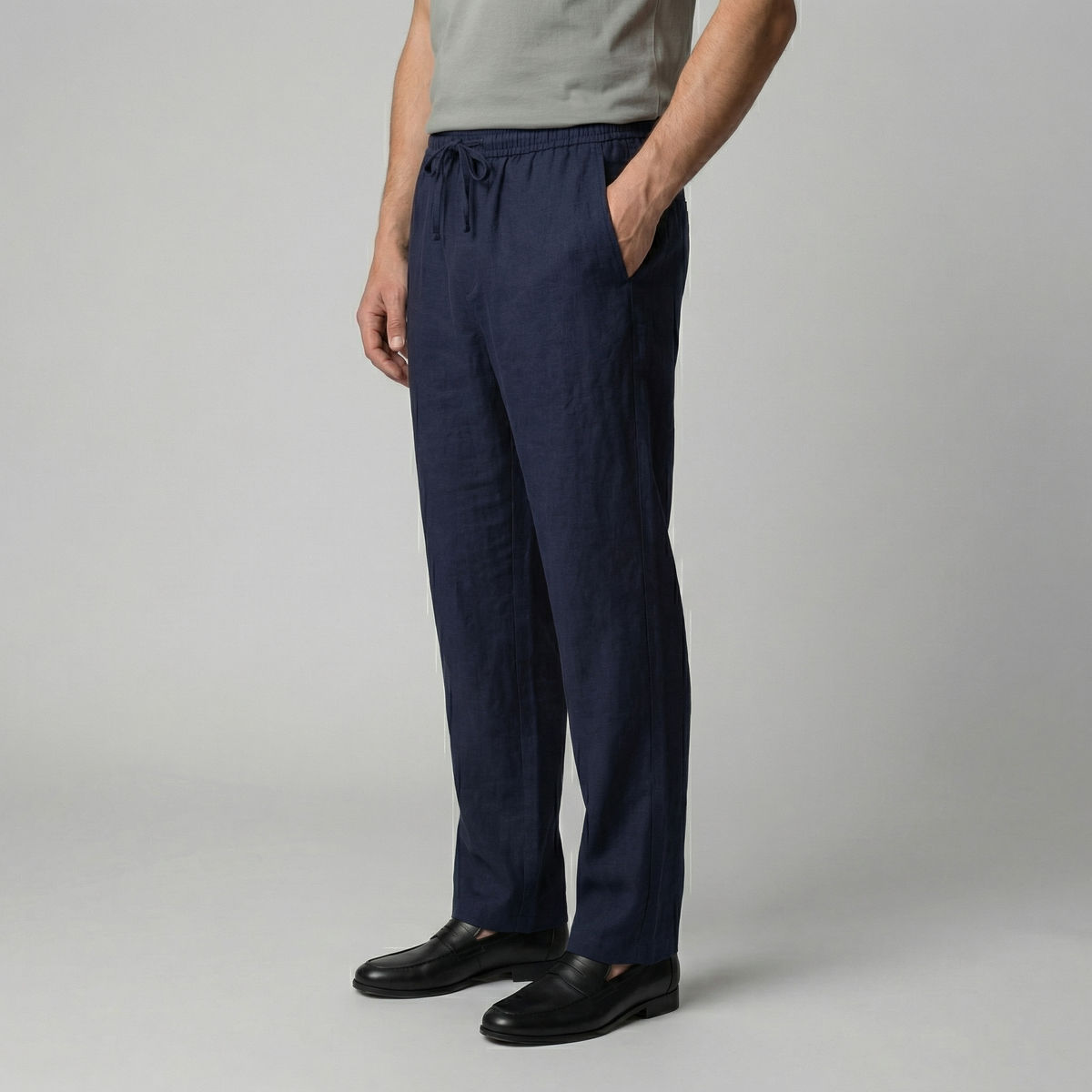 Men's Beige Slim Fit Trousers