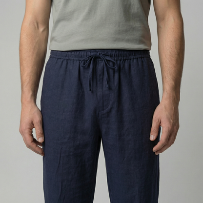 Men's Beige Slim Fit Trousers