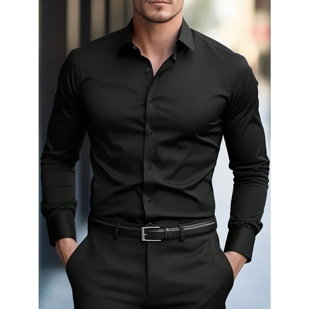Men's Black Long Sleeve Shirt