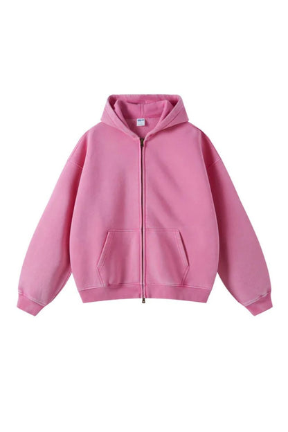 Men's Zip Up Hoodie in Pink