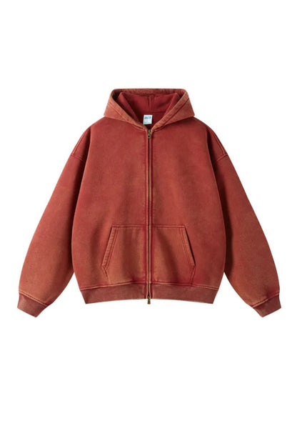 Men's Zip Up Hoodie in Red