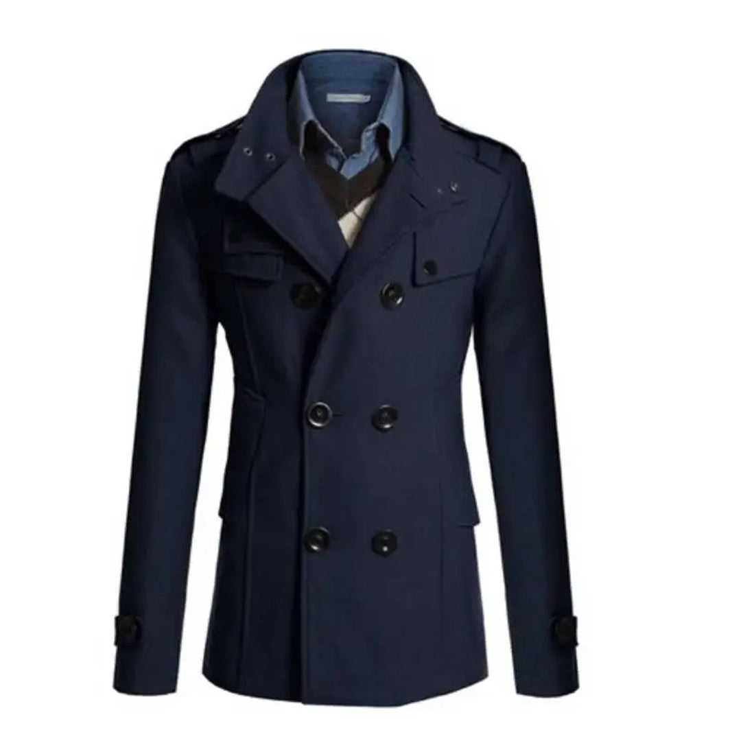Men's Thermal Winter Coat in Navy Blue