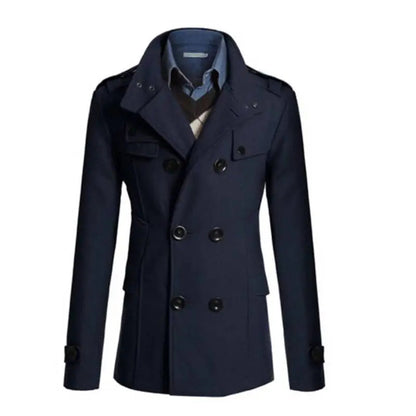 Men's Thermal Winter Coat in Navy Blue