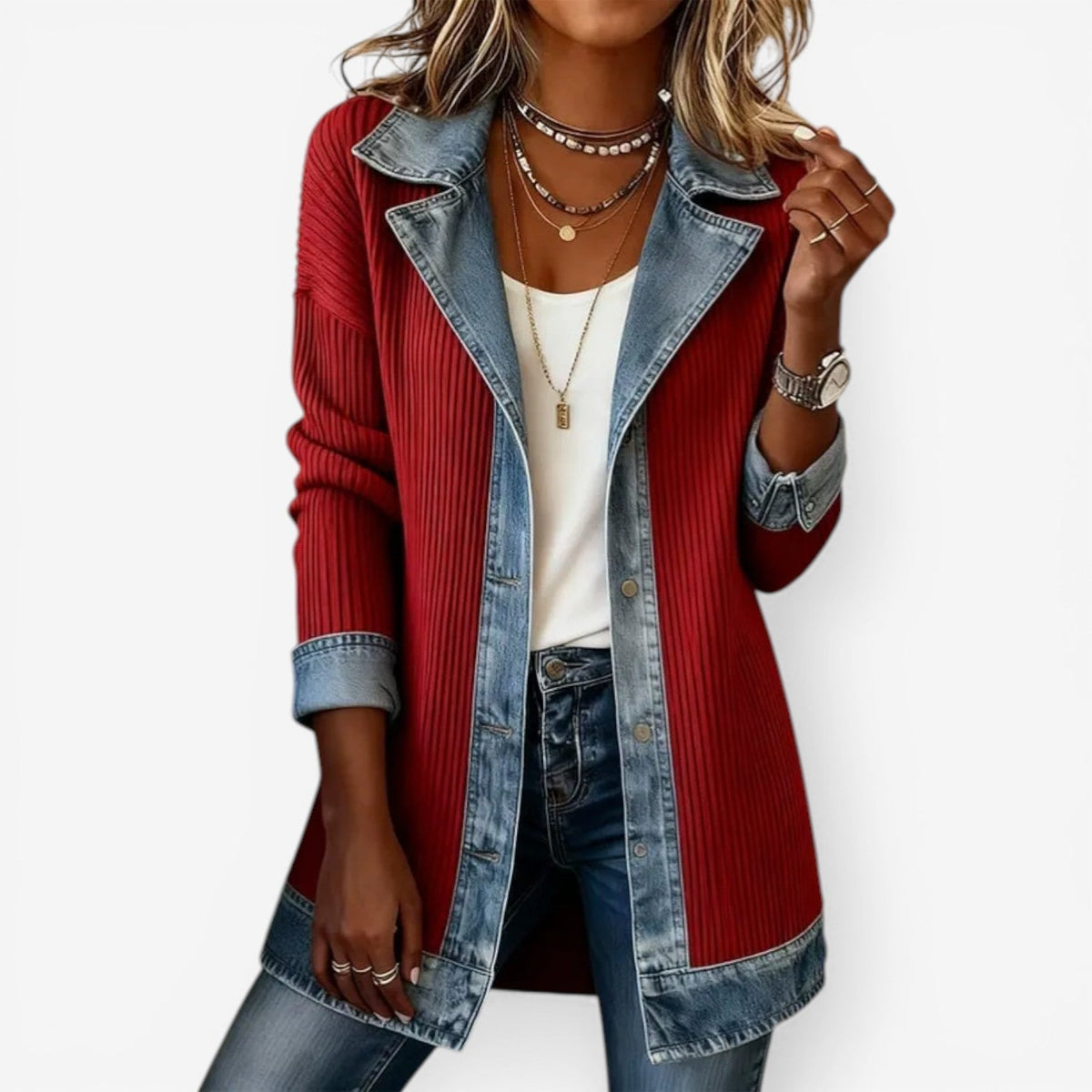 Women's Button Front Casual Bomber Jacket view 5