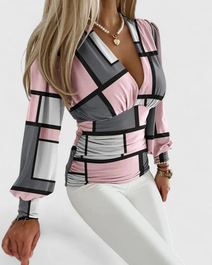Women's V Neck Long Sleeve Wrap Dress view 14