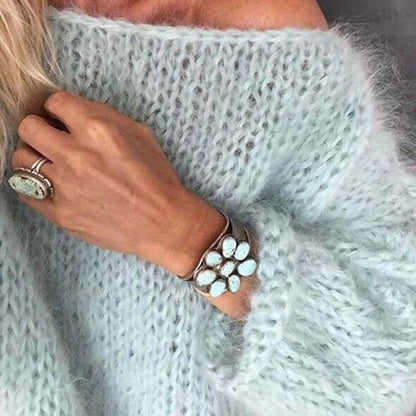 Women's Off Shoulder Fluffy Oversized Jumper view 3
