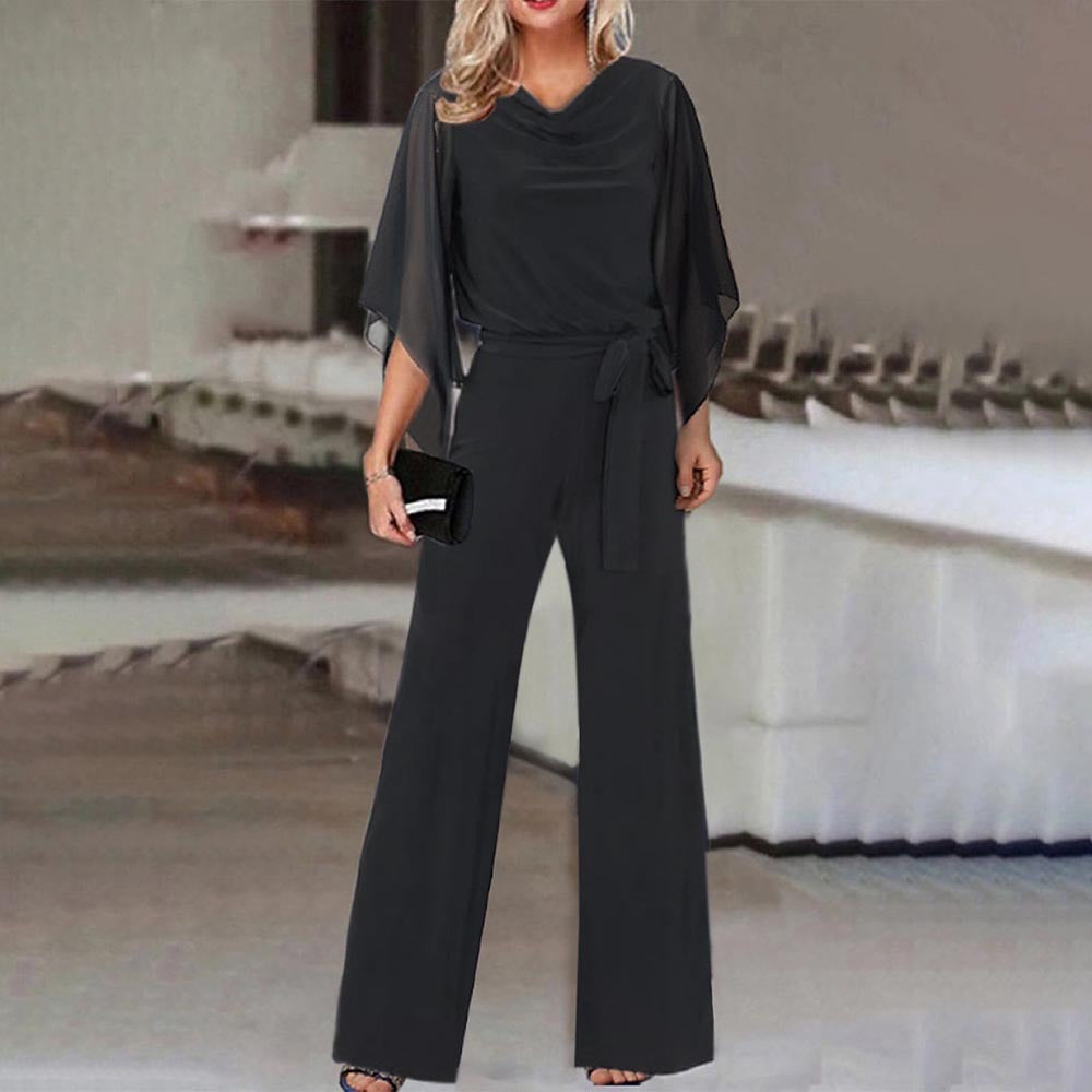 Women's Wide Leg Wedding Guest Dress in Black