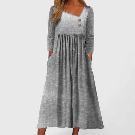 Women's Gray Midi Dress in Gray
