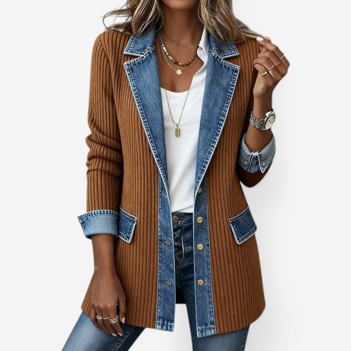 Women's Button Front Casual Bomber Jacket view 4