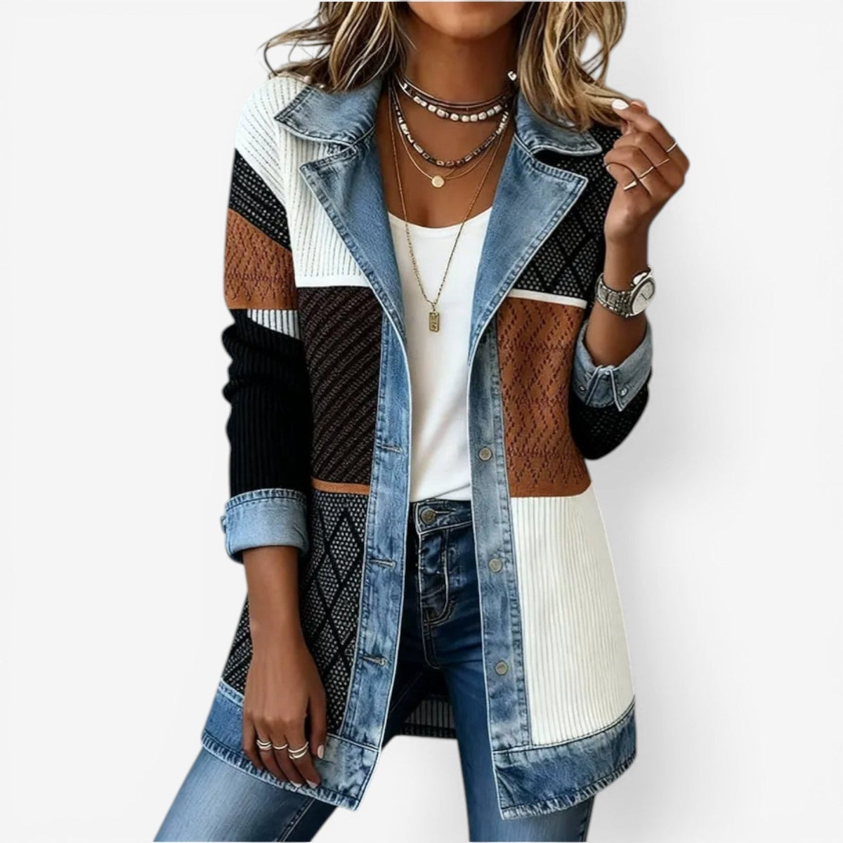 Women's Button Front Casual Bomber Jacket view 3